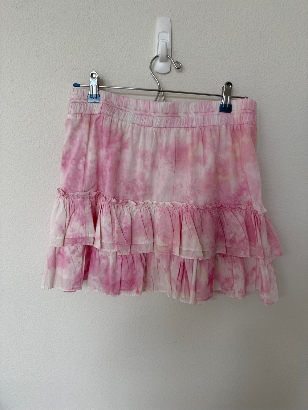Generation Love Pink Tie-Dye Ruffle Mini Skirt